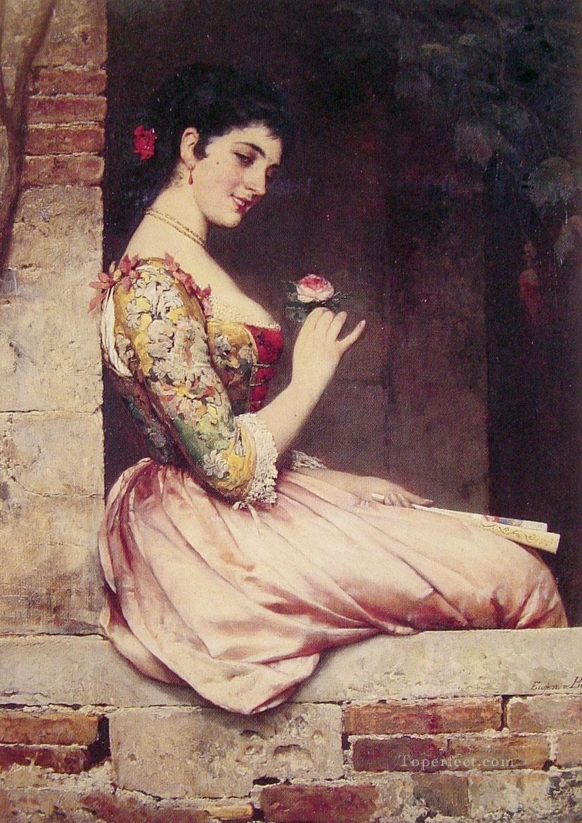 The Rose lady Eugene de Blaas Oil Paintings